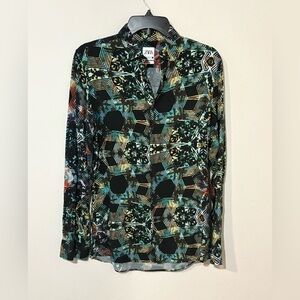 ZARA Men’s Slim Fit Geometric Print Shirt – Size M